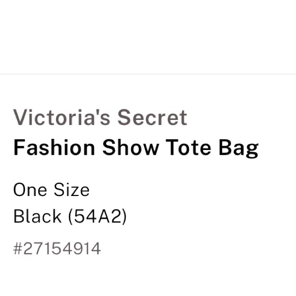 Victoria's Secret Black Fashion Show Tote Bag - Picture 4 of 7